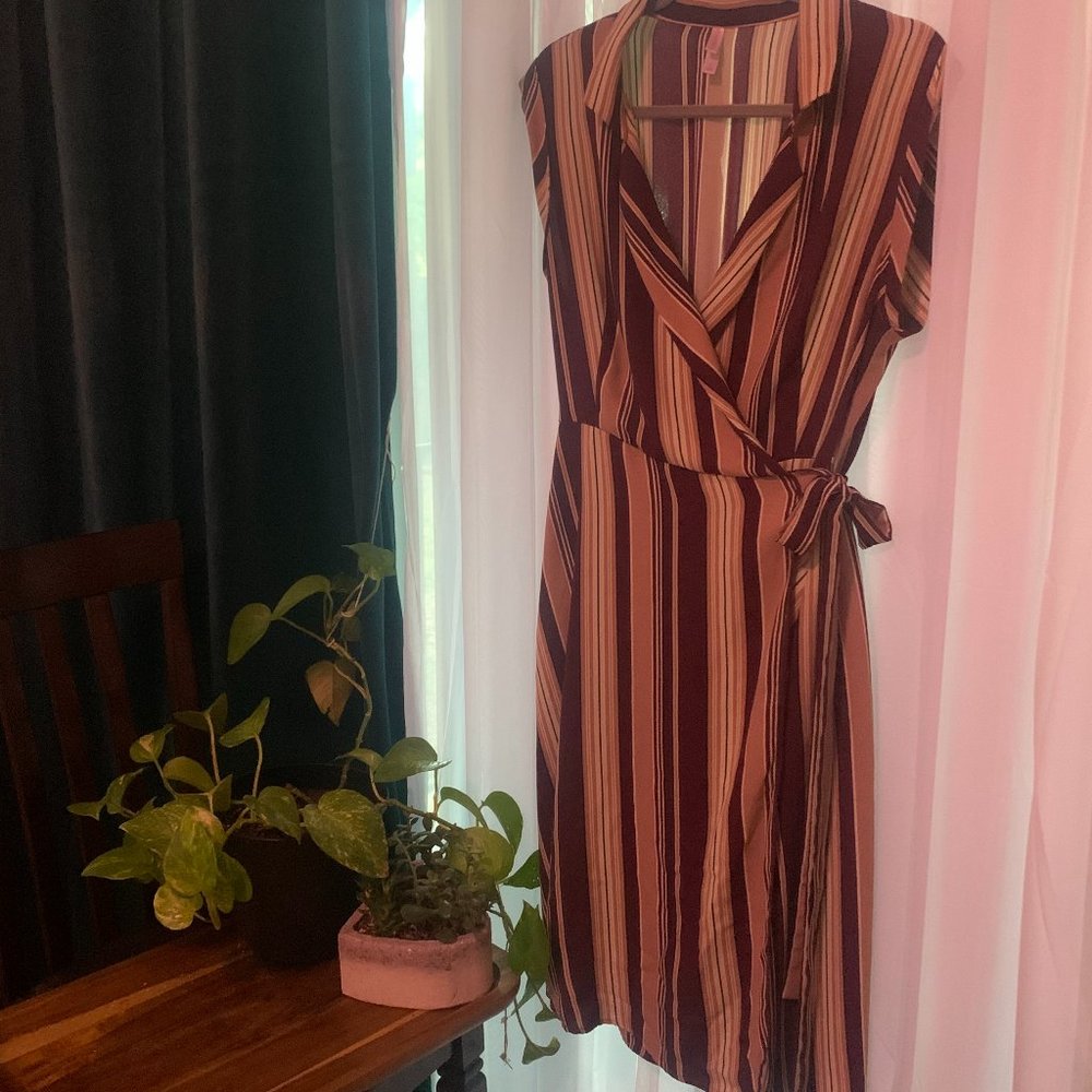 Xhilaration Striped Wrap Dress